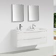 STANO - Meuble salle de bain design double vasque PIACENZA largeur 120 cm blanc laqué - vignette