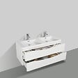 STANO - Meuble salle de bain design double vasque PIACENZA largeur 120 cm blanc laqué - vignette