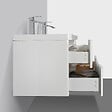 STANO - Meuble salle de bain design double vasque PIACENZA largeur 120 cm blanc laqué - vignette