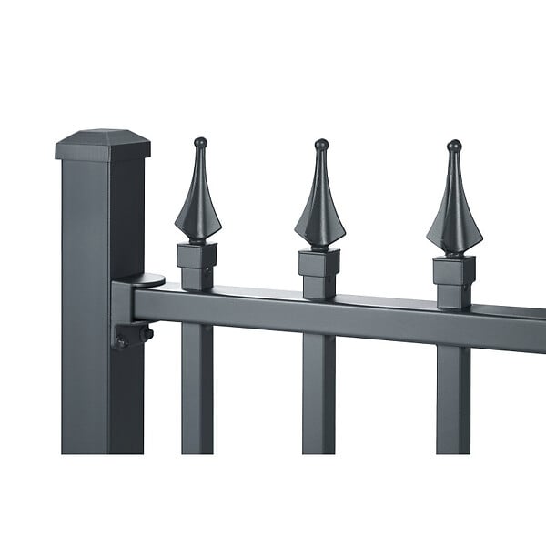EASY CLOTURE - Lot de 4 fixations pour clôture aluminium tradition style ferronnerie Gris - large