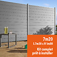 EASY CLOTURE - Kit clôture composite et aluminium à sceller H 1m80 L 7m20 gris quartz avec renforts acier - Palissade - Brise vue - vignette
