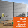 EASY CLOTURE - Kit clôture composite et aluminium à sceller H 1m80 L 10m80 gris quartz avec renforts acier - Palissade - Brise vue - vignette