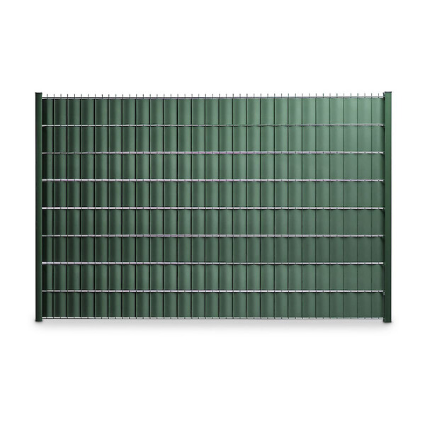 EASY CLOTURE - Kit Lamelles PVC Bande Brise vue pour panneau double fils - L 2m50 - H 1m23 - Vert - large