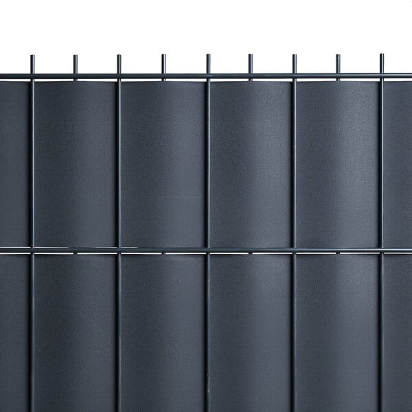 EASY CLOTURE - Kit Lamelles PVC Bande Brise vue pour panneau double fils - L 2m50 - H 2m03 - Gris anthracite - large