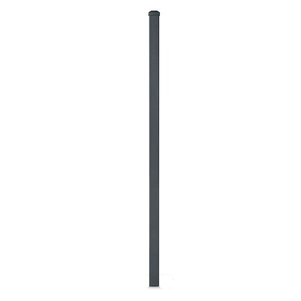 EASY CLOTURE - Poteau aluminium tradition style ferronnerie à sceller avec chapeau H 1.36 m Gris - large