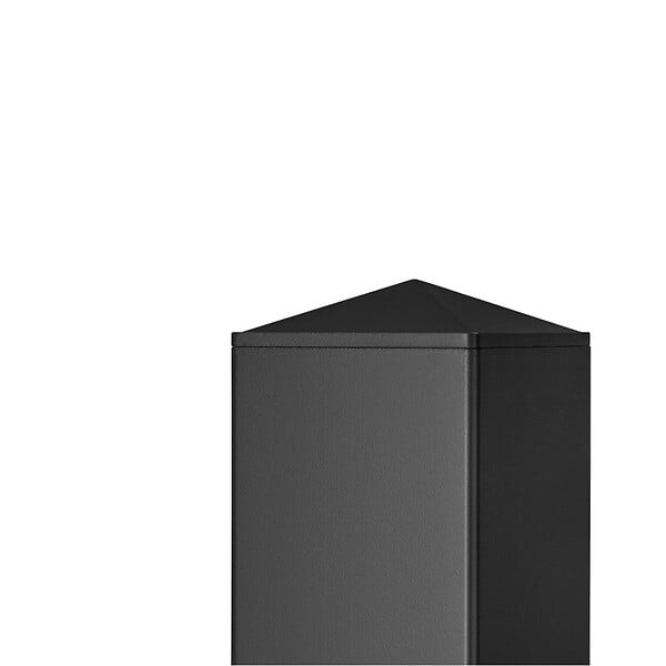 EASY CLOTURE - Poteau aluminium tradition style ferronnerie sur platine universel pour portail et portillon chapeau inclus H1.86 m Noir - large