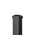 EASY CLOTURE - Poteau aluminium tradition style ferronnerie sur platine avec chapeau H 86.5 cm Noir - vignette