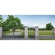 EASY CLOTURE - Poteau aluminium tradition style ferronnerie à sceller universel pour portail et portillon chapeau inclus H2.36 m Gris - vignette