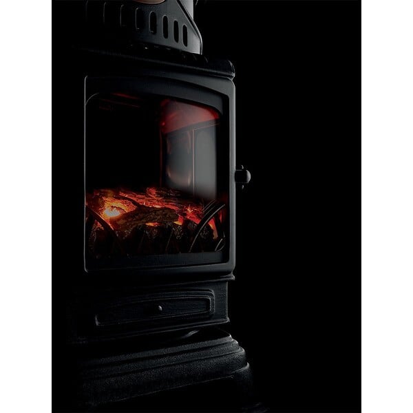 UNIVERSAL - Poêle à gaz 3,4KW NOIR Fonte Véritable Effet feu de bois + Tuyau gaz + Détendeur butane Provence UNIVERSAL - large