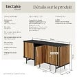 TECTAKE - Buffet LINEO avec compartiments de rangement noir/marron - vignette