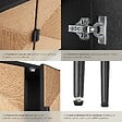 TECTAKE - Buffet JUNA portes effet jute avec 2 compartiments de rangement noir/marron - vignette