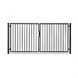 EASY CLOTURE - Portail barreaudé acier galvanisé passage 4m00 H 1m80 Gris anthracite - vignette
