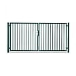 EASY CLOTURE - Portail barreaudé acier galvanisé passage 4m00 H 1m20 Vert - vignette
