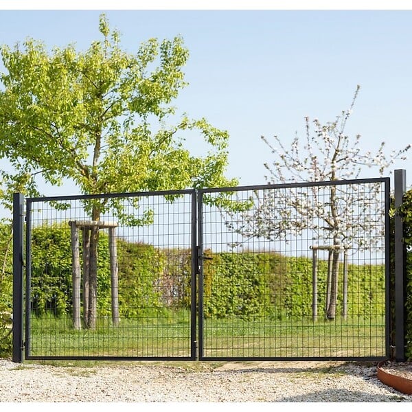 EASY CLOTURE - Portail grillagé maille 100x50 -  Largeur 4 mètres - Square Gate - large