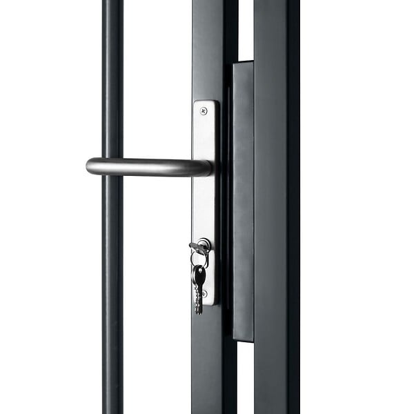 EASY CLOTURE - Portail barreaudé acier galvanisé passage 4m00 H 1m20 Gris anthracite - large
