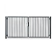 EASY CLOTURE - Portail barreaudé acier galvanisé passage 3m00 H 1m20 Gris anthracite - vignette