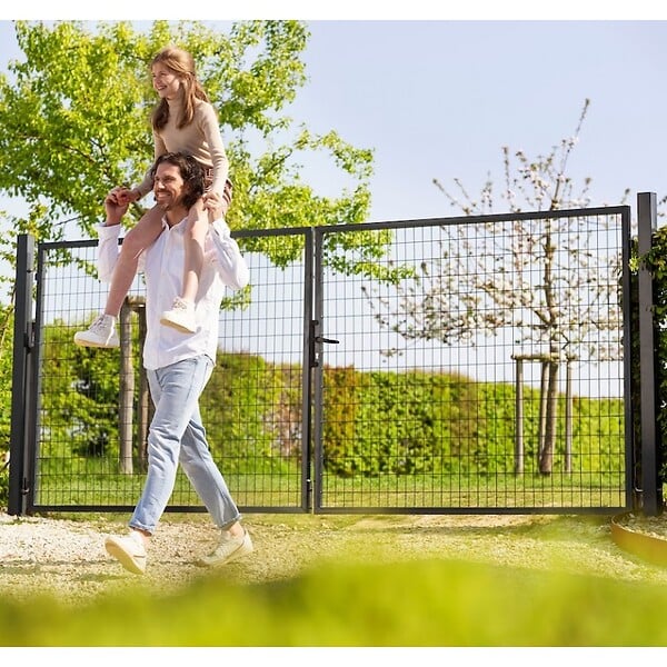 EASY CLOTURE - Portail grillagé maille 100x50 -  Largeur 4 mètres - Square Gate - large