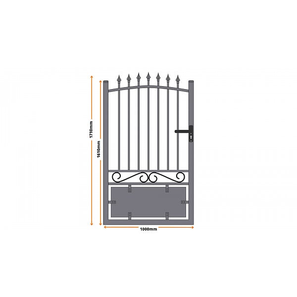 EASY CLOTURE - Portillon aluminium tradition style ferronnerie passage 1m Gris - large