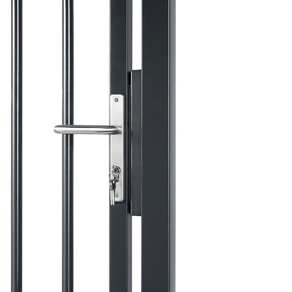 EASY CLOTURE - Portillon barreaudé acier galvanisé passage 1m H 1m50 Gris anthracite - large