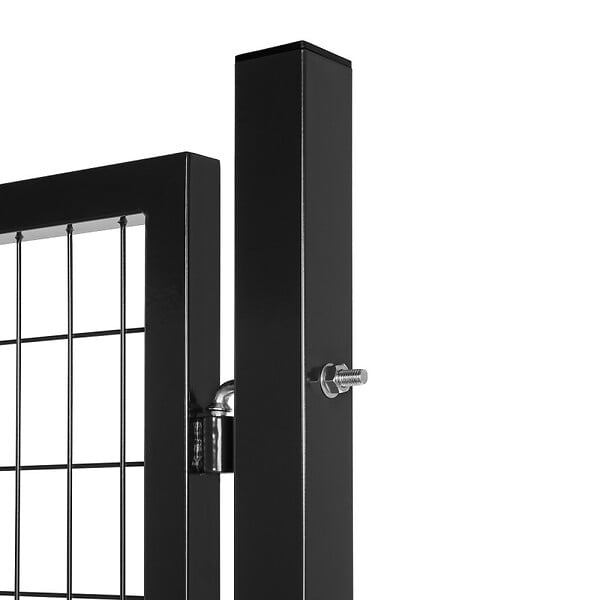 EASY CLOTURE - Portillon grillagé en acier galvanisé maille 100 x 50 L 1m x H 1m75 Noir - large