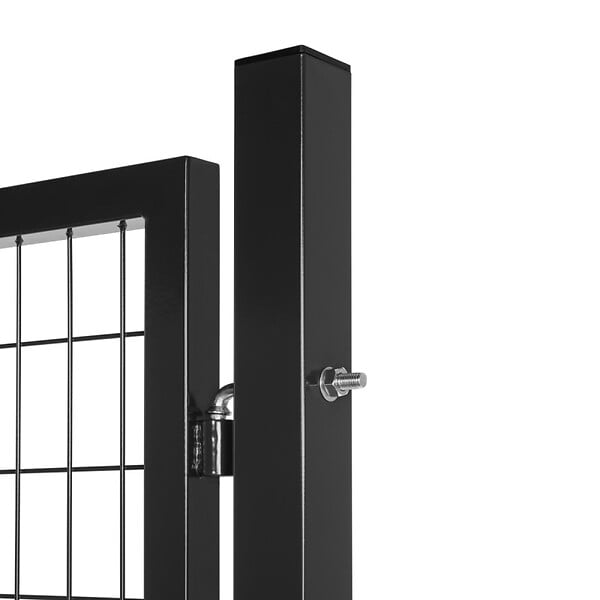 EASY CLOTURE - Portillon grillagé en acier galvanisé maille 100 x 50 L 1m20 x 1m20 Noir - large