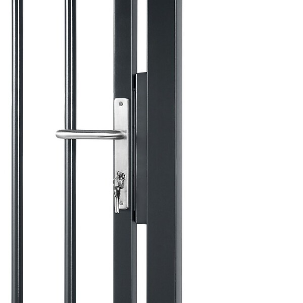 EASY CLOTURE - Portillon barreaudé acier galvanisé passage 1m H 1m80 Gris anthracite - large