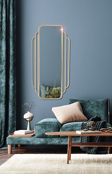 EMDE - Miroir elegant dore 51,5x100cm - large