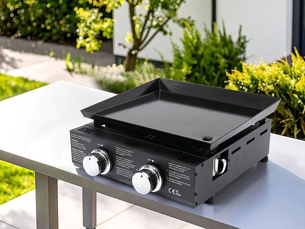 Plancha gaz 2 brûleurs 5,6kW - L.43.5xl.46xH.20cm - large
