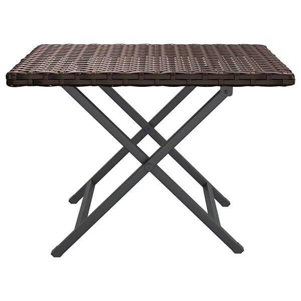 VIDAXL - vidaXL Table pliable marron 45x35x32 cm résine tressée - large