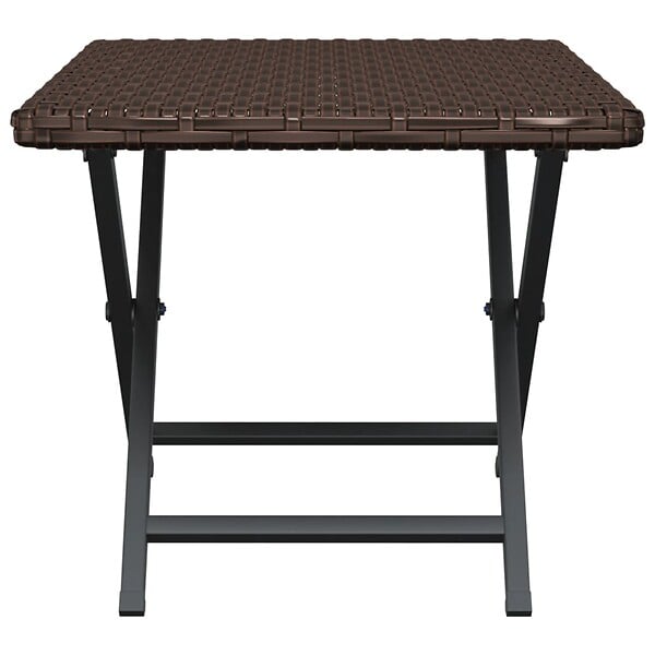 VIDAXL - vidaXL Table pliable marron 45x35x32 cm résine tressée - large