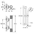 GROHE - Pack mitigeur douche thermostatique Precision Start noir mat + ensemble Vitalio Start avec barre - vignette