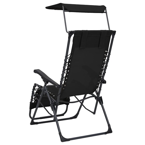 VIDAXL - vidaXL Chaises pliables de terrasse lot de 2 Textilène Noir - large