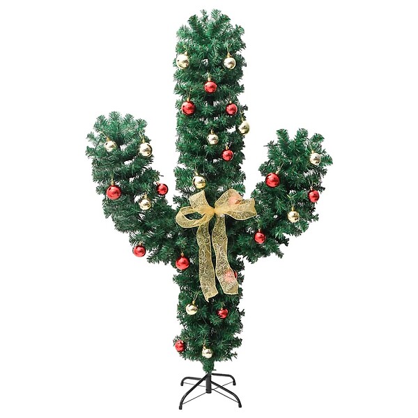 VIDAXL - vidaXL Cactus de Noël avec support et LED Vert 180 cm PVC - large