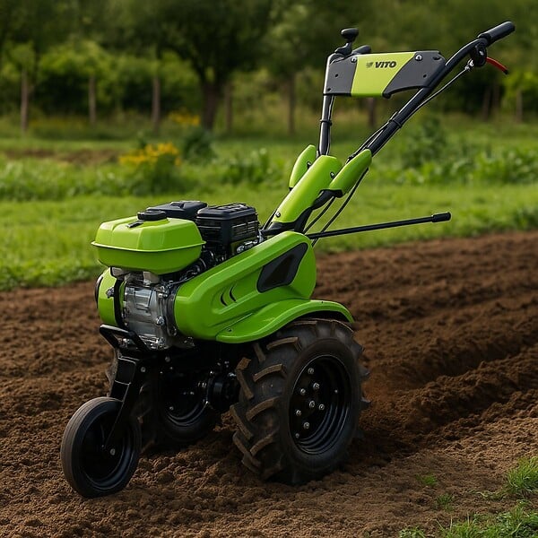 VITO - Motoculteur à essence 7CV 212 Cm3 5200W + Jeu de FRAISES + Butteur Idéal Jardin & Maraîchage VITO - large