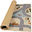 REBEL ROADS - Tapis route enfant scan road 95x133cm beige - vignette
