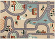 REBEL ROADS - Tapis route enfant scan road 95x133cm beige - vignette