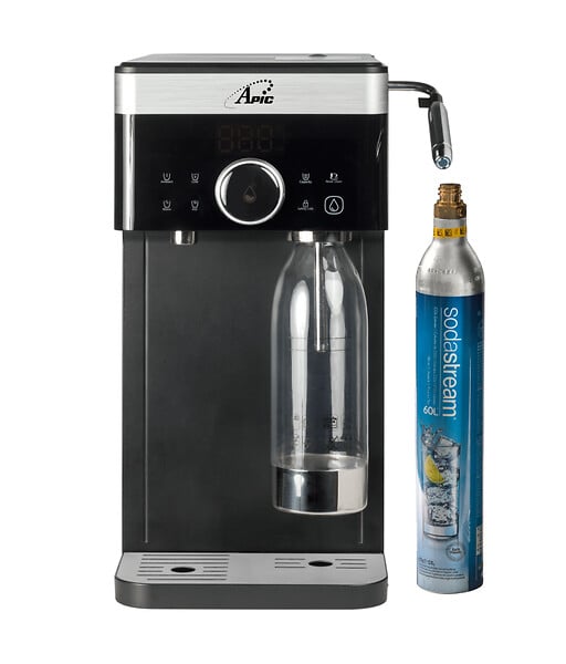 APIC - Fontaine filtrante domestique universelle WD4 : Eau filtrée chaude, froide, plate ou pétillante - large