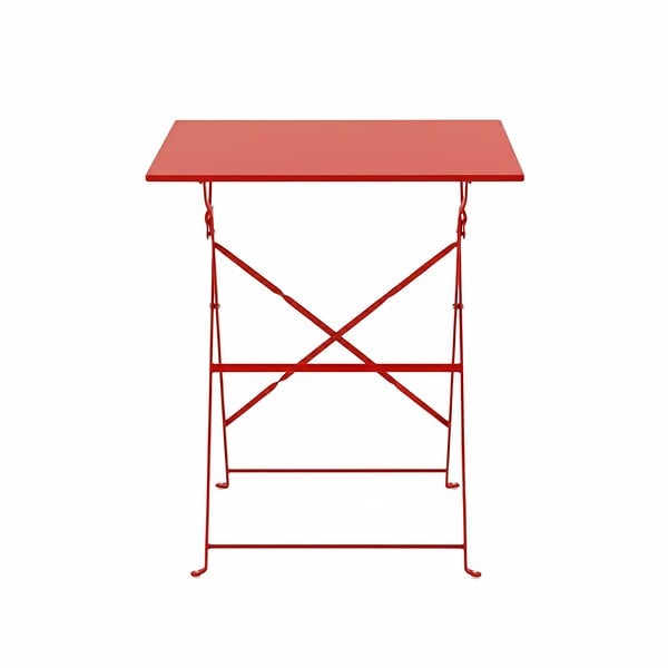 OVIALA - Table de jardin pliante bistrot en acier rouge - Rome - large