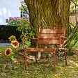 OVIALA - Fauteuil de jardin bas relax acier caramel - Palavas - vignette
