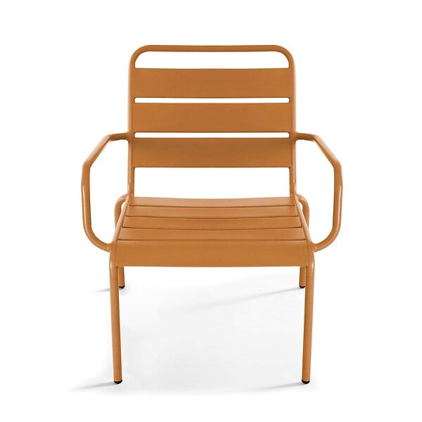 OVIALA - Fauteuil de jardin bas relax acier caramel - Palavas - large