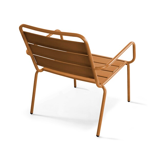 OVIALA - Fauteuil de jardin bas relax acier caramel - Palavas - large