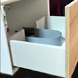 STANO - Meuble salle de bain pour vasque à poser PALIO largeur 60 cm blanc mat  chêne clair texturé - vignette