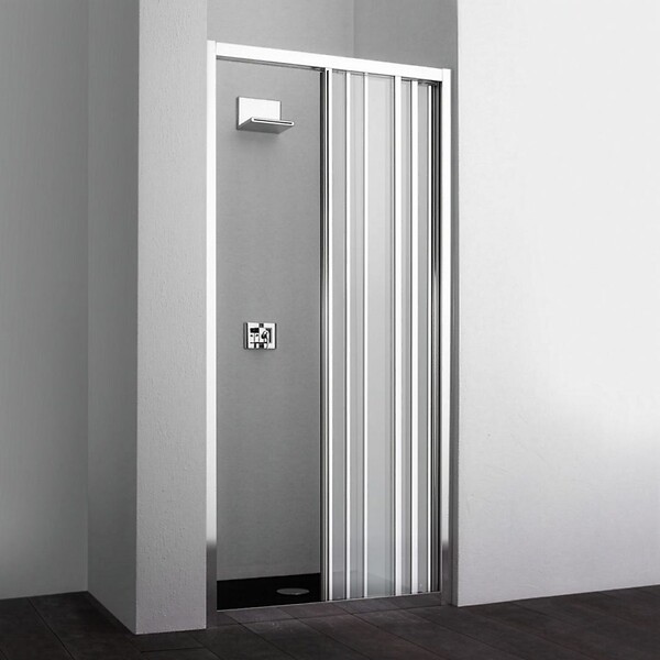 KIAMAMI VALENTINA - Porte De Douche En Niche De 110 Cm Trois Panneaux En Verre | Star - large