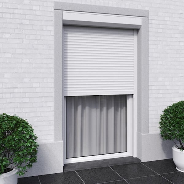 VOLET-MOUSTIQUAIRE - Volet Roulant ALU H170 cm x L150 cm Electrique Filaire Blanc - large