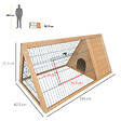 PAWHUT - Clapier triangulaire de sol enclos extérieur niche double porte dim. 116L x 62l x 53H cm bois massif pin - vignette