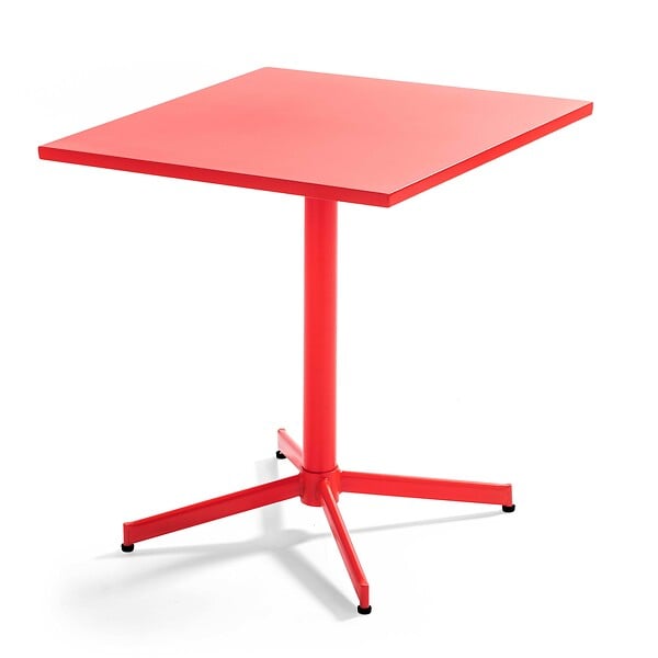OVIALA - Ensemble table de jardin bistrot et 2 fauteuils métal rouge - Palavas - large