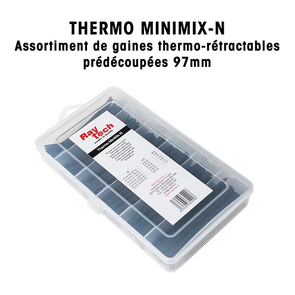 RAYTECH - THERMO MINIMIX-N - Assortiment de gaines thermo-rétractables prédécoupées 97mm - large