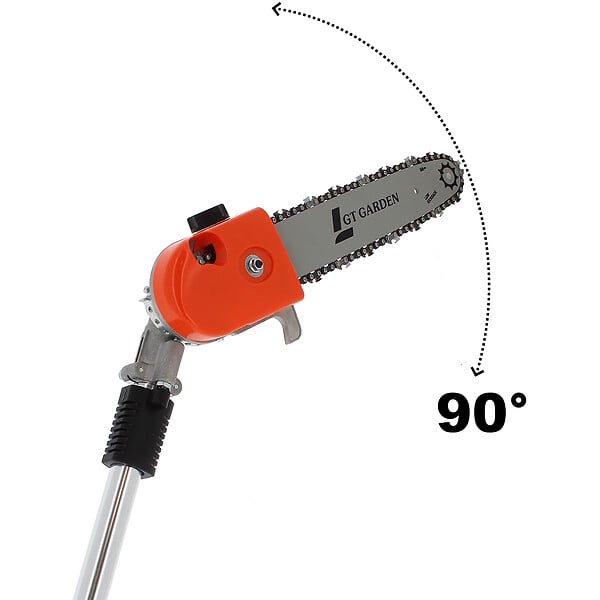 GT GARDEN - Élagueuse thermique sur perche avec tête orientable, 52 cm3, 3 CV, longueur 4.15 mètres - large