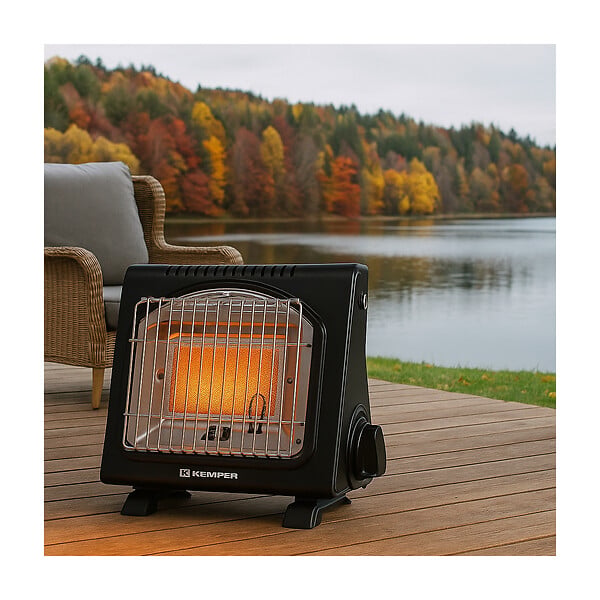 KEMPER - Chauffage à gaz portable Piezo 1700W à cartouche Systèmes Sécurité intégrés Autonomie 2h30 KEMPER - large