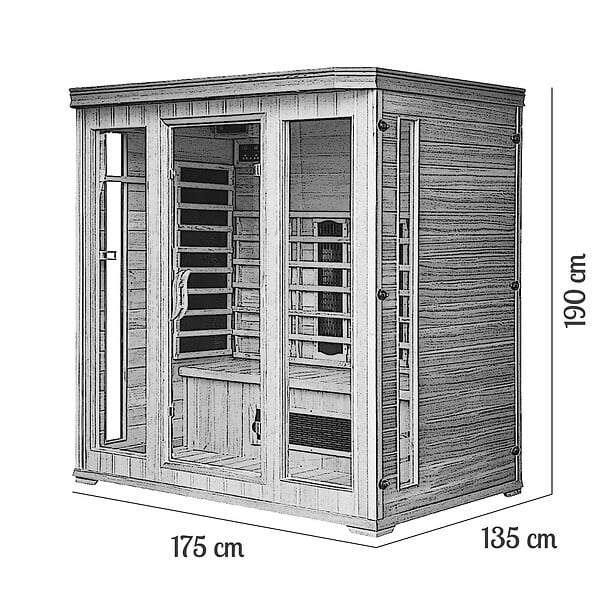 CONCEPT USINE - Cabine de sauna luxe infrarouge 4-5 places NARVIK - large